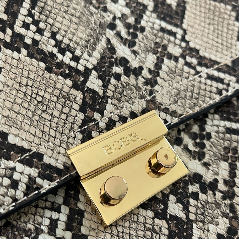 Bcbg Python Pattern Shoulder Bag - Black And Cream - image 3